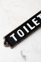 Black & White Toilet Door Hanging Sign