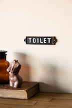 Black & White Toilet Door Hanging Sign