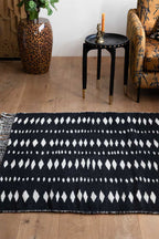 Black & Off-White Geometric Flatweave Rug - Available in 5 Sizes