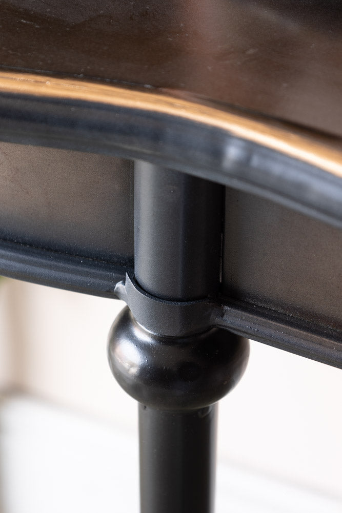 Black & Gold Antiqued-Style Console Table