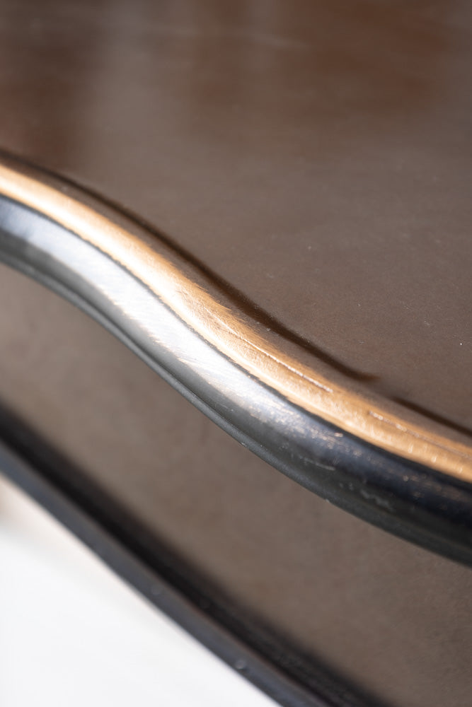 Black & Gold Antiqued-Style Console Table