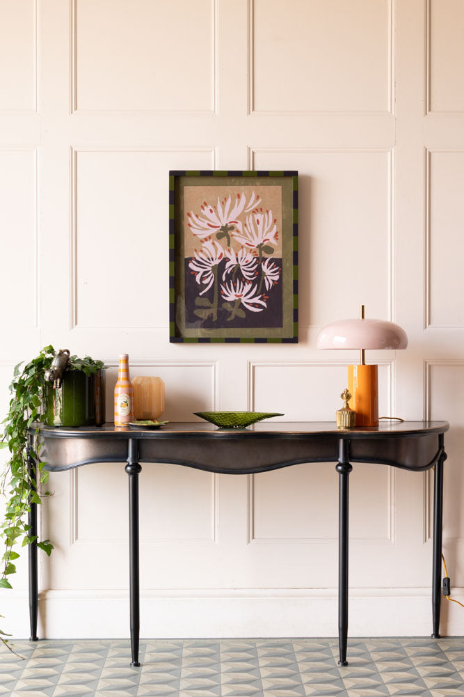 Black & Gold Antiqued-Style Console Table