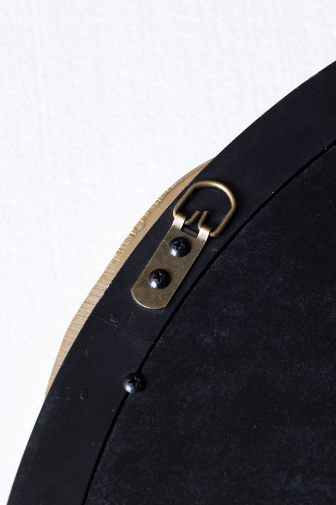 Black & Gold Bow Round Wall Mirror