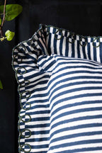 Black & White Stripe Cushion With Scalloped Edge