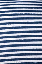 Black & White Stripe Cushion With Scalloped Edge