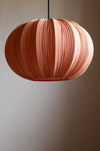 Coral Pink Pleated Fabric Ceiling Light