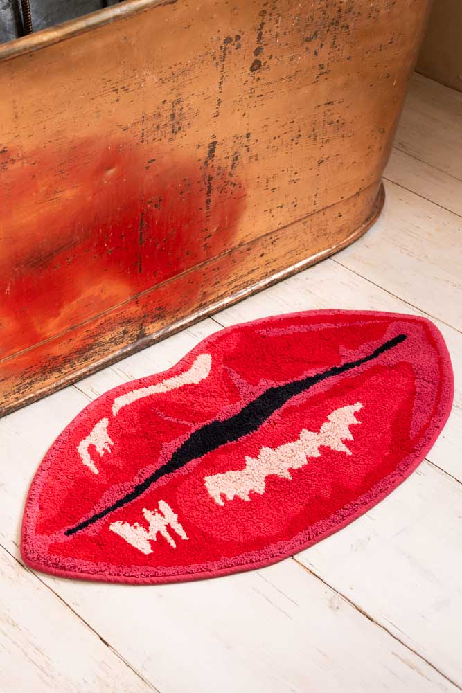 Bold Red Lips Bath Mat