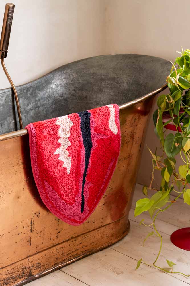 Bold Red Lips Bath Mat