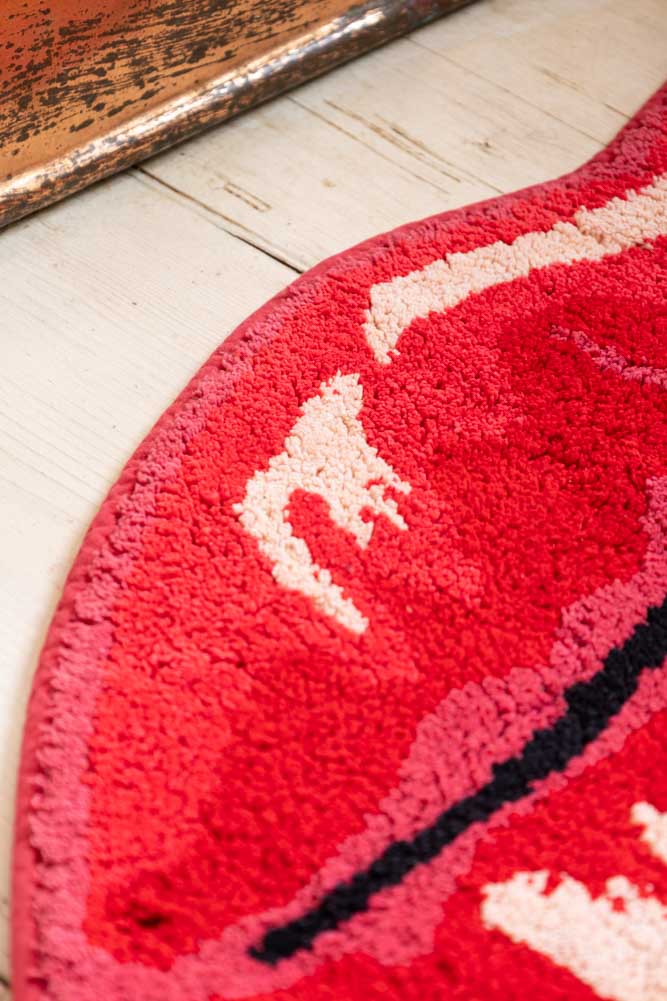 Bold Red Lips Bath Mat
