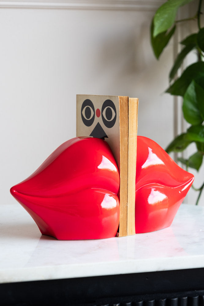 Bold Red Lips Bookends
