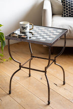 Bronze Effect Chess Side Table