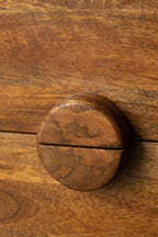 Brown Wooden Footed Bedside Table