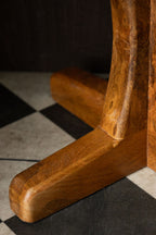 Brown Wooden Footed Bedside Table