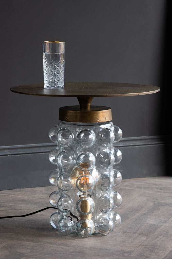Bubble Glass Side Table & Floor Lamp