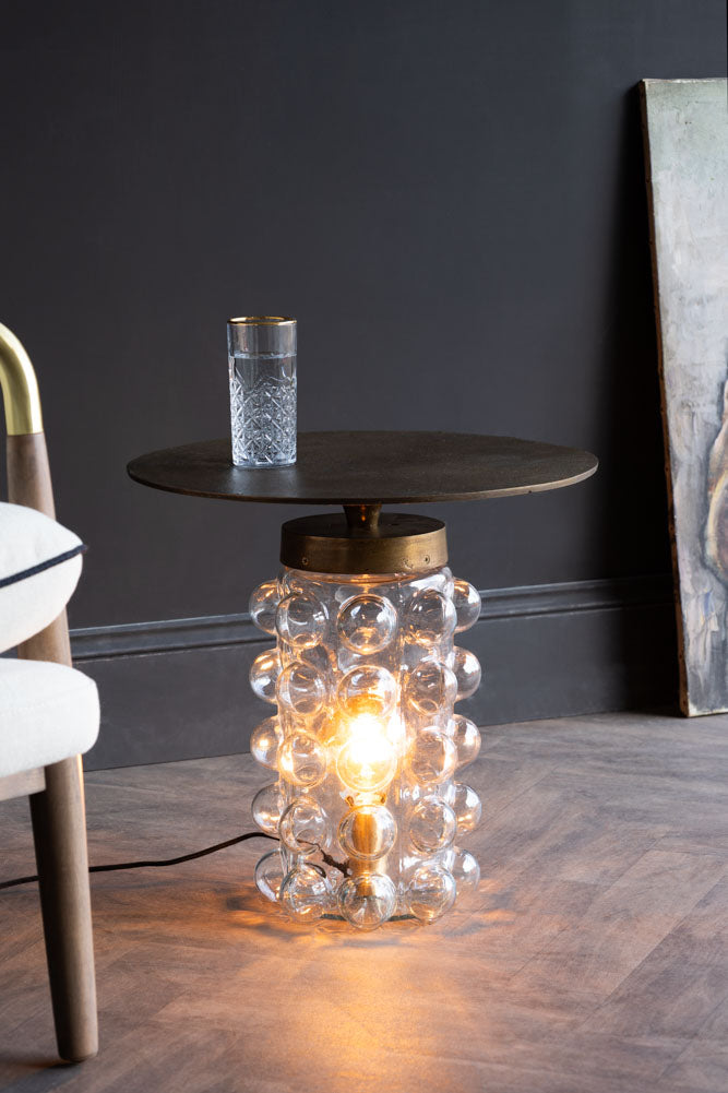 Bubble Glass Side Table & Floor Lamp