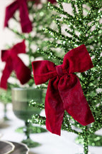 Burgundy Velvet Clip-On Christmas Bow