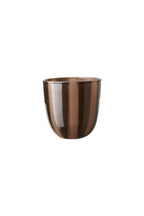 Burnt Orange Striped Tealight Holder - Short