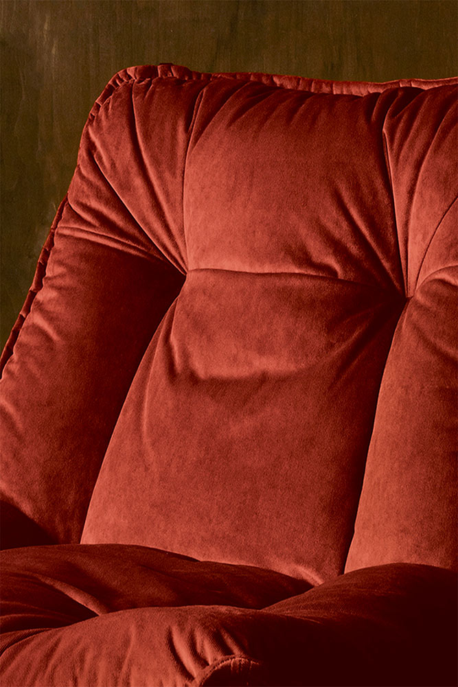Burnt Orange Velvet Swivel Chair