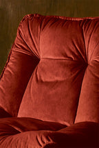Burnt Orange Velvet Swivel Chair
