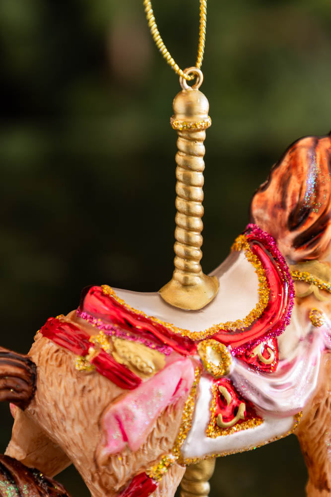 Carousel Glass Christmas Tree Decoration