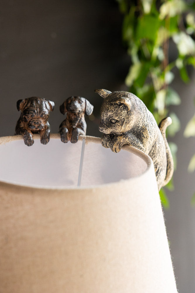 Set of 2 Small Climbing Dog Decorations