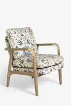 Celeste Hearts and Flowers Natural Accent Chair