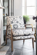 Celeste Hearts and Flowers Natural Accent Chair