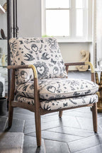 Celeste Hearts and Flowers Natural Accent Chair