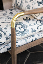 Celeste Hearts and Flowers Natural Accent Chair