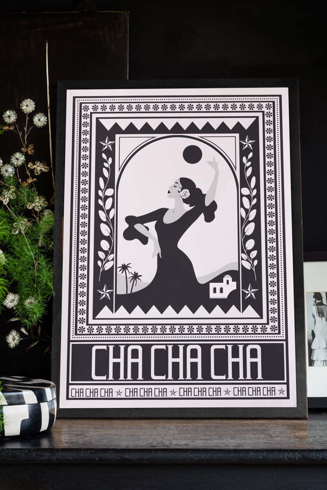 Cha Cha A2 Art Print in Black - Available in 4 Options