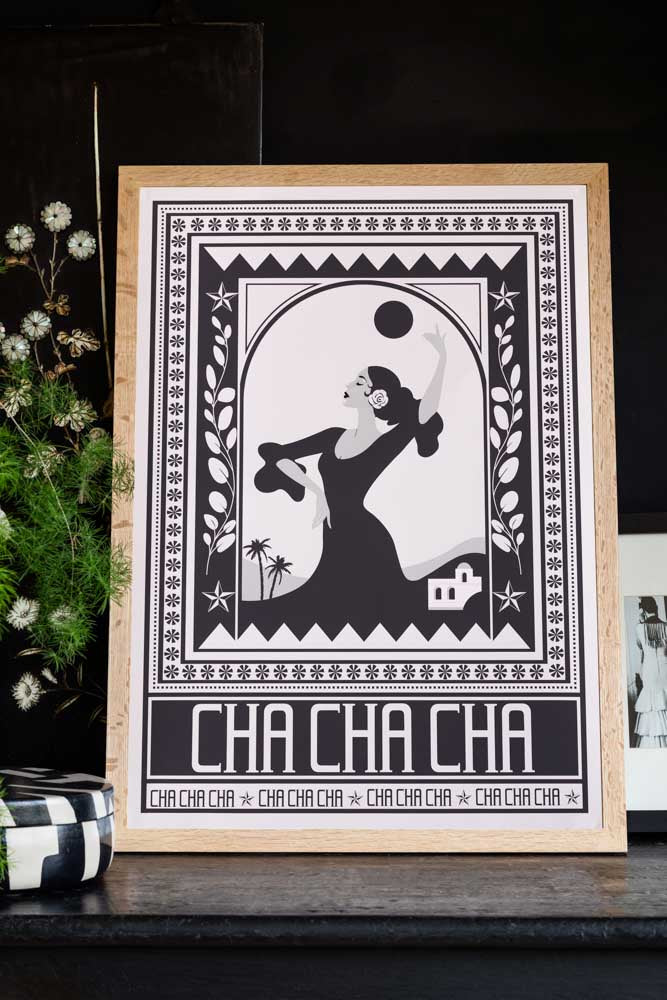 Cha Cha A2 Art Print in Black - Available in 4 Options