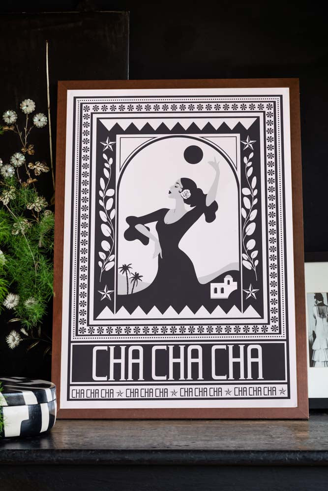 Cha Cha A2 Art Print in Black - Available in 4 Options
