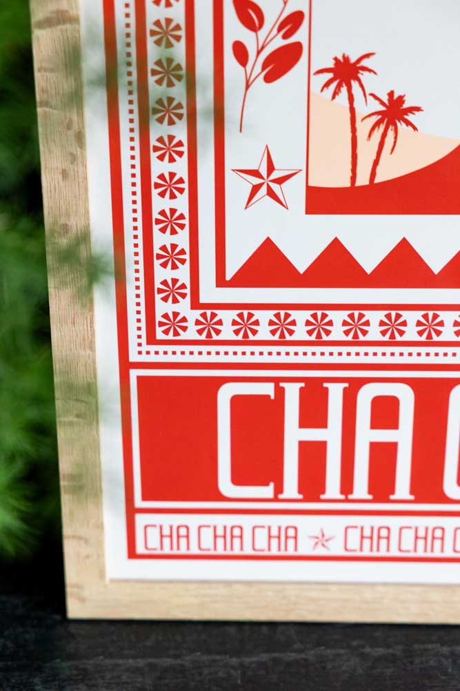 Cha Cha A2 Art Print in Red- Available in 4 Options