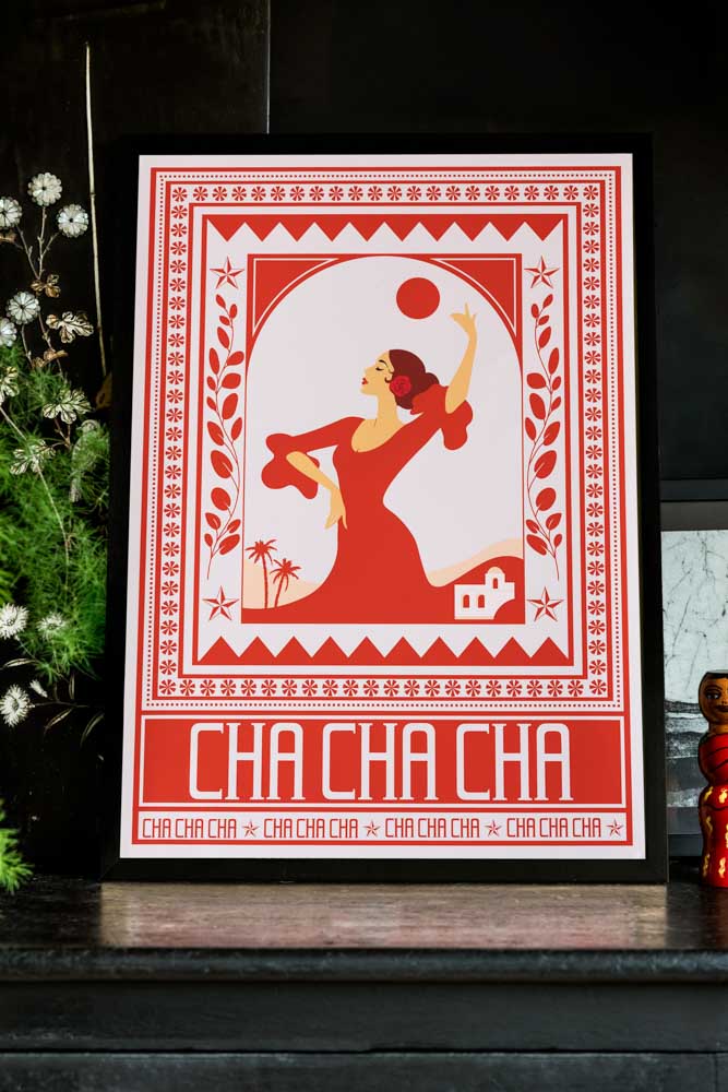 Cha Cha A2 Art Print in Red- Available in 4 Options
