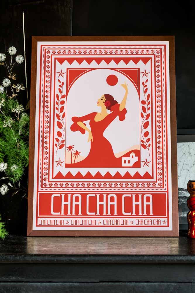 Cha Cha A2 Art Print in Red- Available in 4 Options