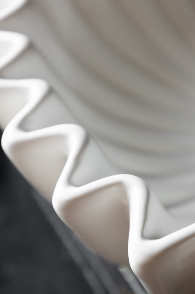 White Ceramic Waved Bowl