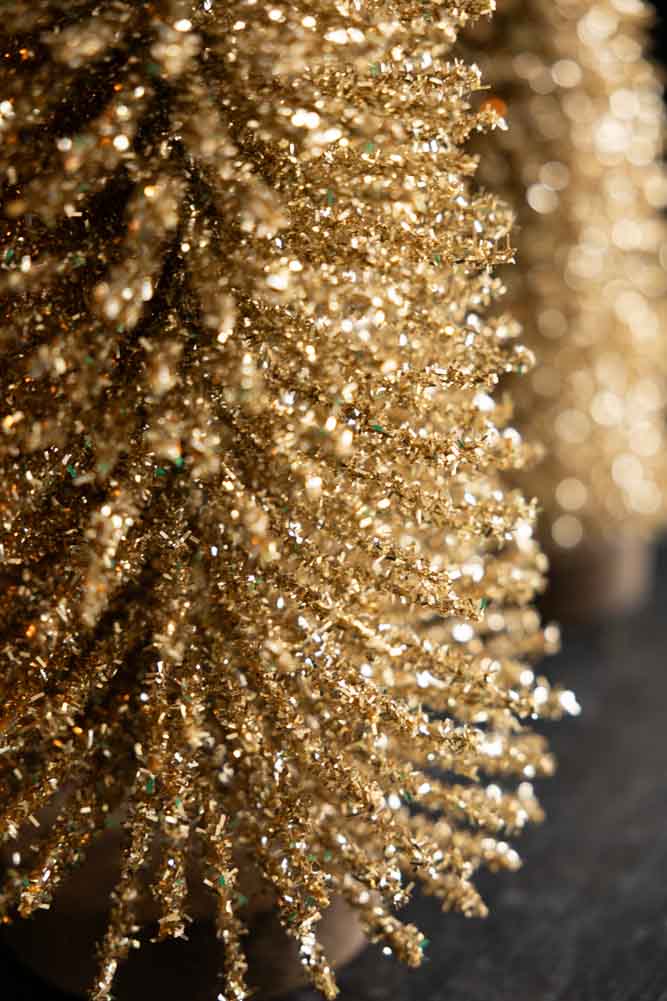 Champagne Tinsel Christmas Tree - 42cm
