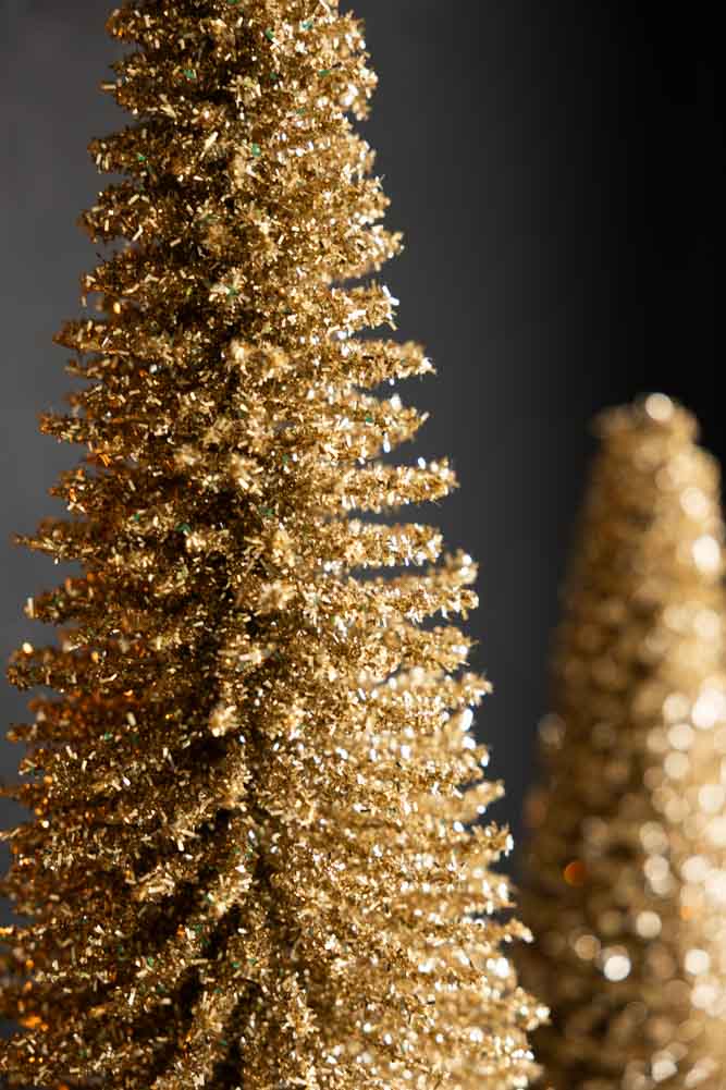 Champagne Tinsel Christmas Tree - 42cm
