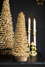 Champagne Tinsel Christmas Tree - 42cm