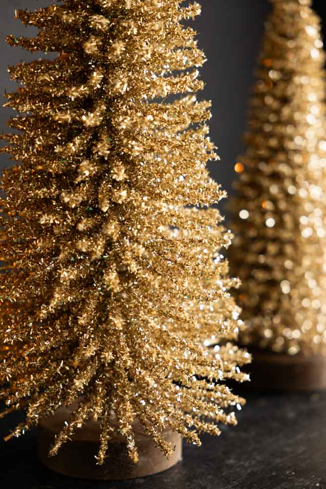 Champagne Tinsel Christmas Tree - 60cm
