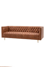 Chesterfield Antique Brown Leather 3-Seater Sofa