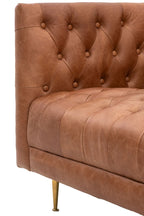 Chesterfield Antique Brown Leather 3-Seater Sofa