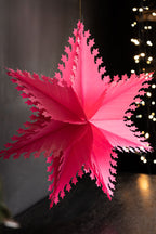 Christmas Star Hanging Decoration in Bright Pink