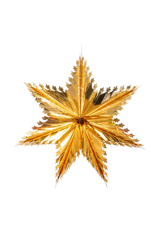 Christmas Star Hanging Decoration in Metallic Gold