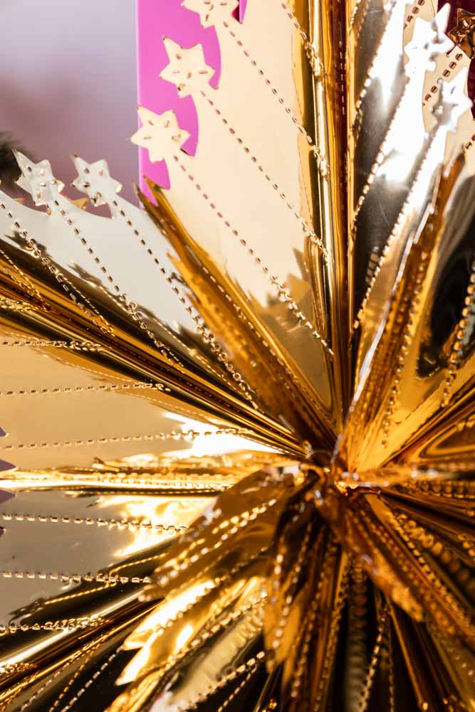 Christmas Star Hanging Decoration in Metallic Gold