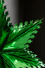 Christmas Star Hanging Decoration in Metallic Green