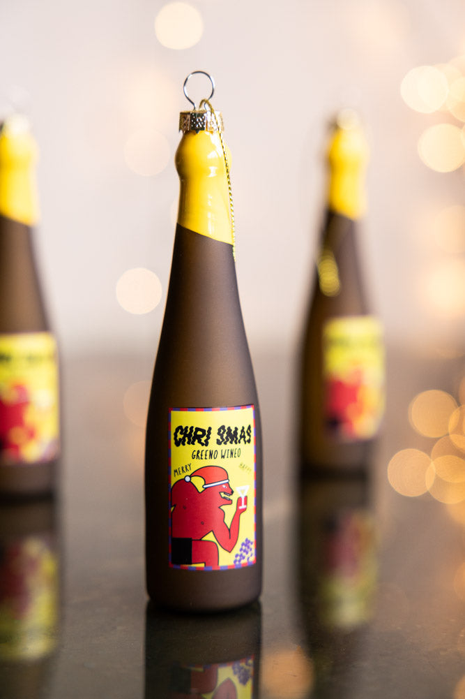 Christmas Wine Bottle Glass Christmas Tree Decoration