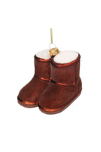 Cosy Winter Boots Glass Christmas Tree Decoration