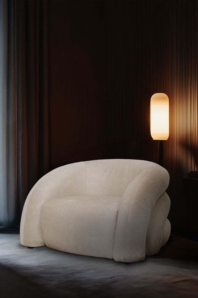 Curved Cream Snug Armchair
