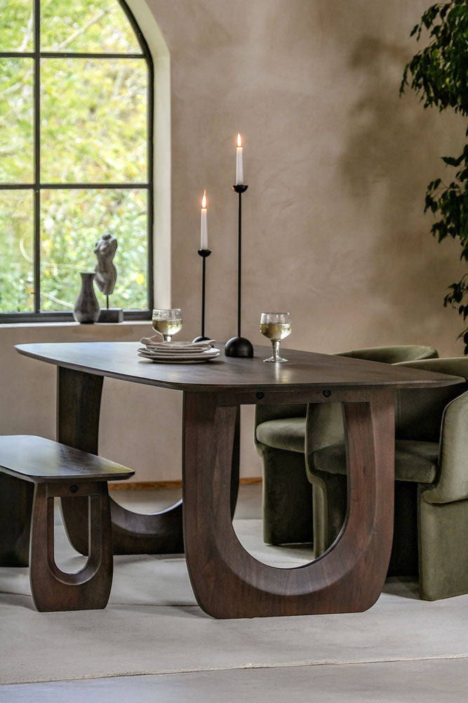 Curved Mango Wood Dining Table